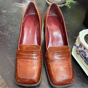 Enzo Angiolini Brown Leather heel Loafer -